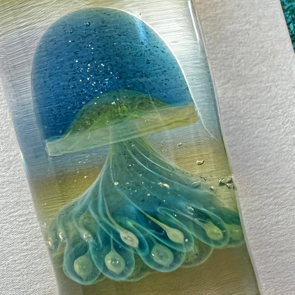 SeventyTwo "Deep Sea Dream" Hand-Blown Jellyfish Glass Pen(Flash Point Blue Jellyfish)