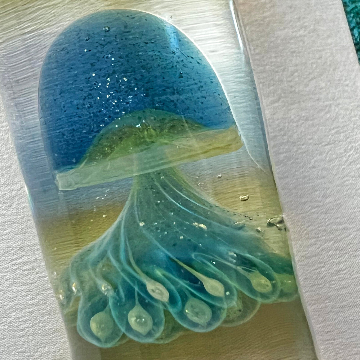 SeventyTwo "Deep Sea Dream" Hand-Blown Jellyfish Glass Pen(Flash Point Blue Jellyfish)