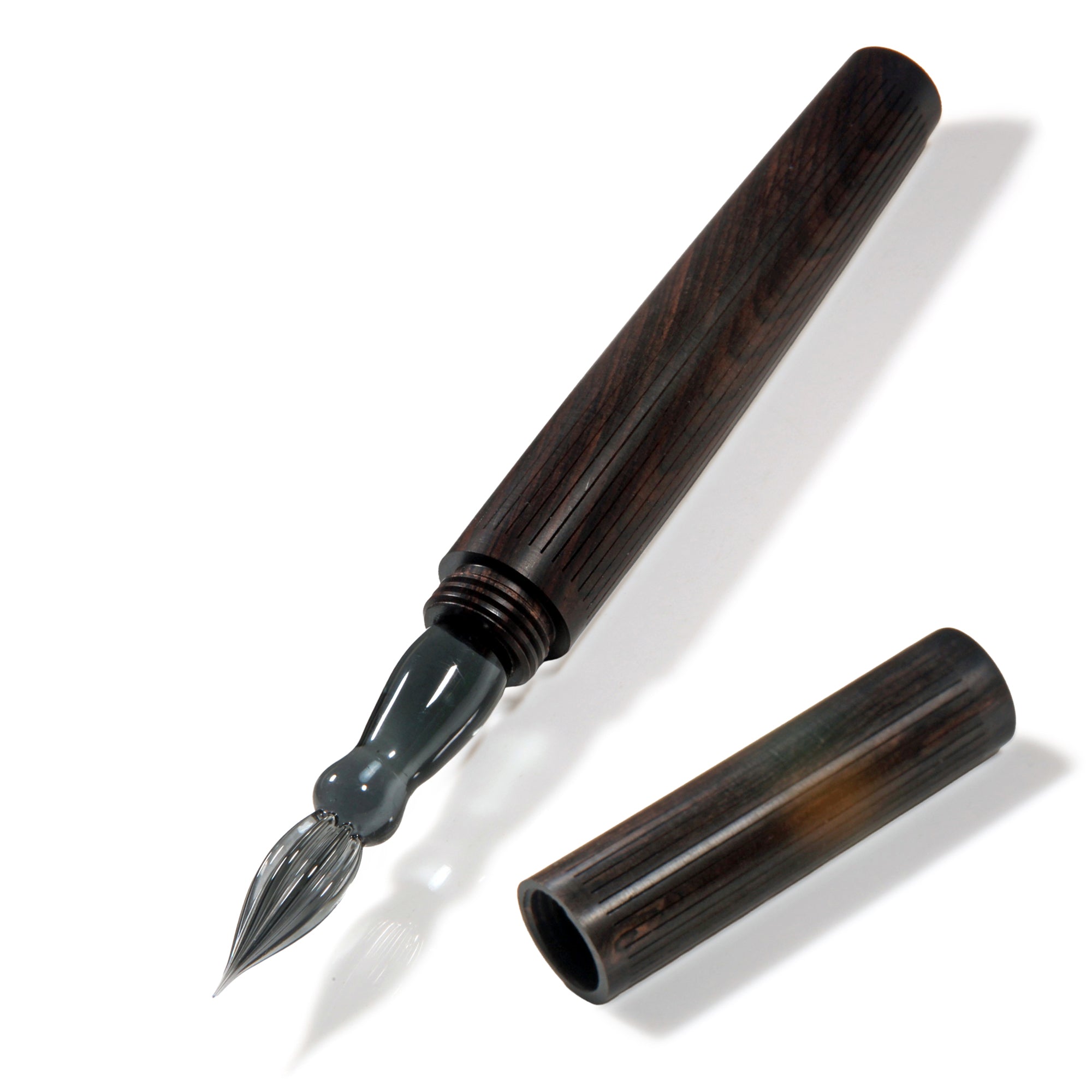 SeventyTwo Handmade Glass Dip Pen with Wood Handle, Calligraphy Writing Pen with Glass Nib