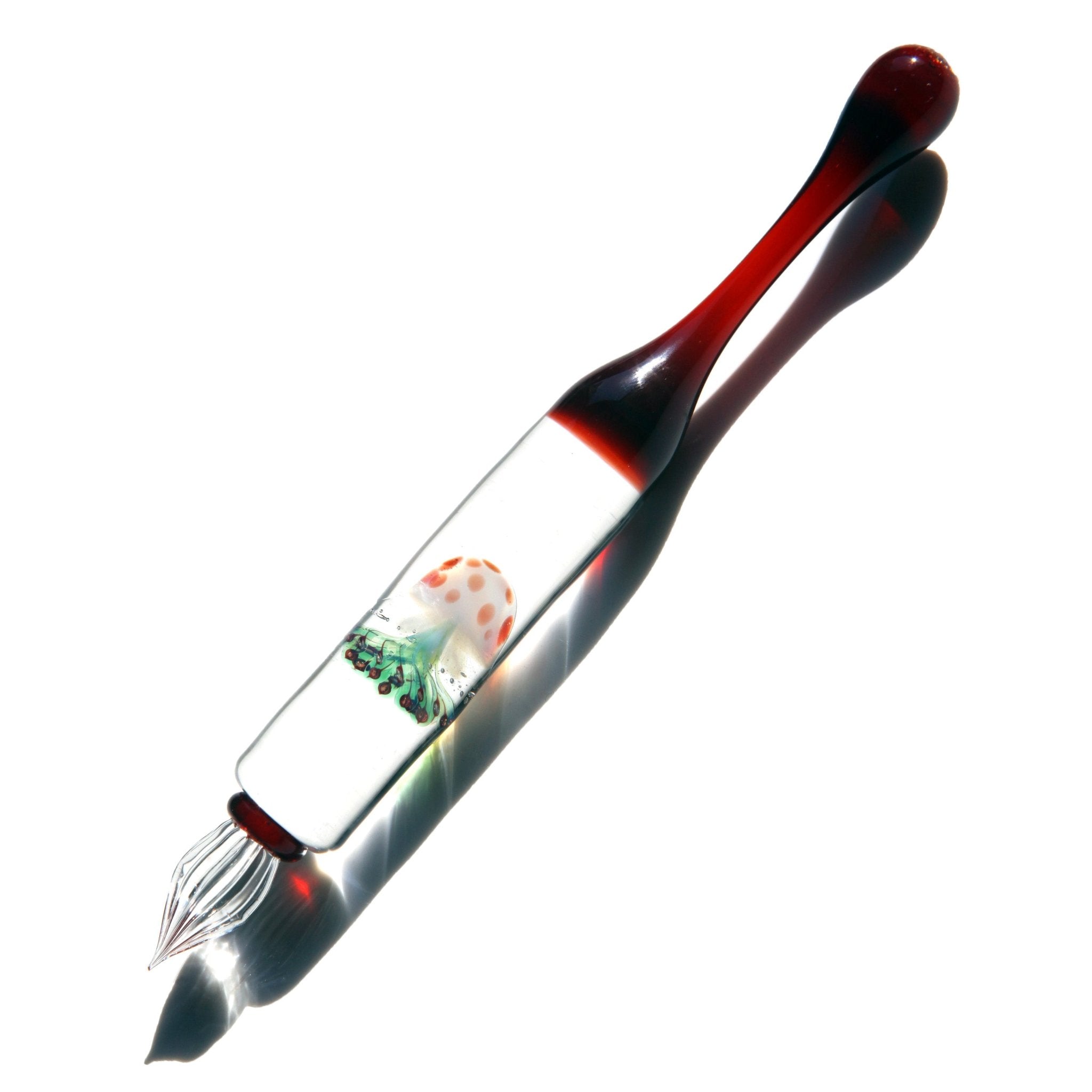SeventyTwo "Deep Sea Dream" Hand - Blown Jellyfish Glass Pen(Red Jellyfish) - SeventyTwo