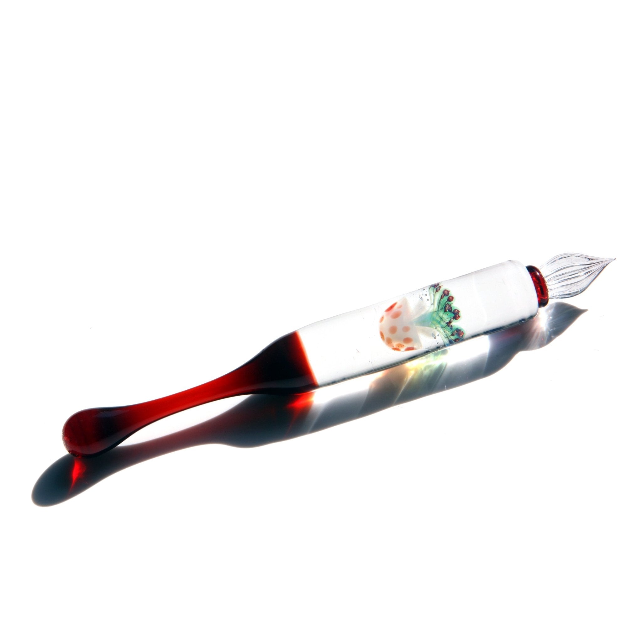SeventyTwo "Deep Sea Dream" Hand - Blown Jellyfish Glass Pen(Red Jellyfish) - SeventyTwo