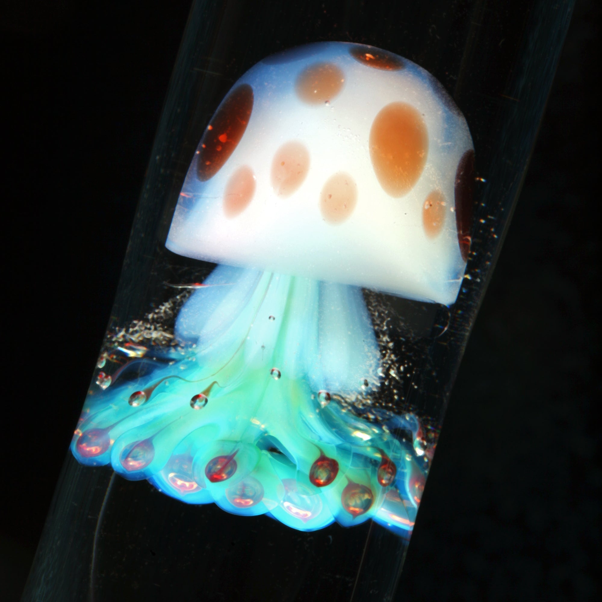 SeventyTwo "Deep Sea Dream" Hand - Blown Jellyfish Glass Pen(Red Jellyfish) - SeventyTwo