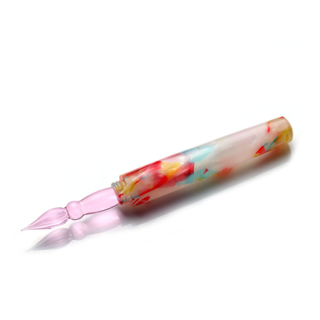 SeventyTwo Glass Dip Pen with Multicolor Resin Handle - SeventyTwo
