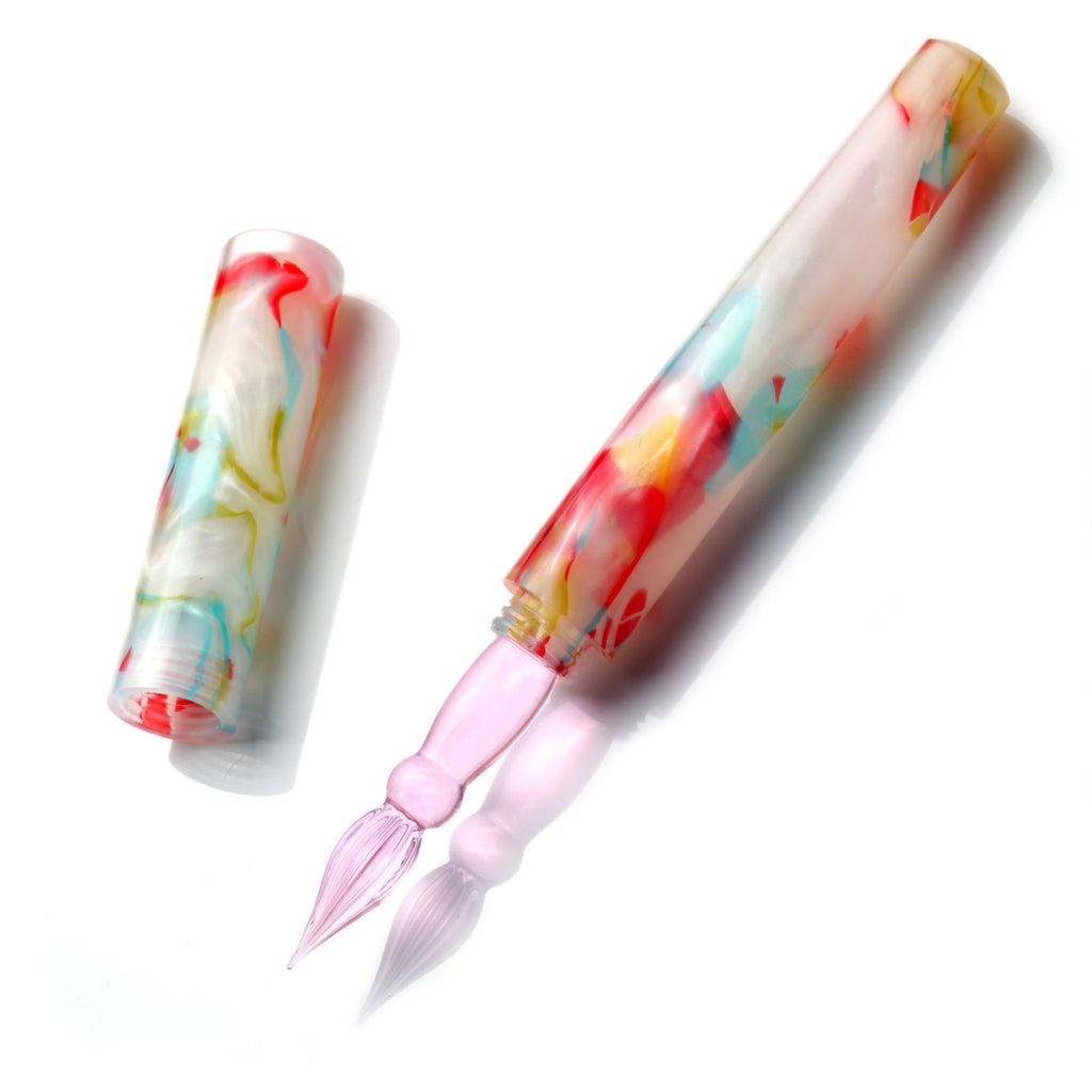SeventyTwo Glass Dip Pen with Multicolor Resin Handle - SeventyTwo