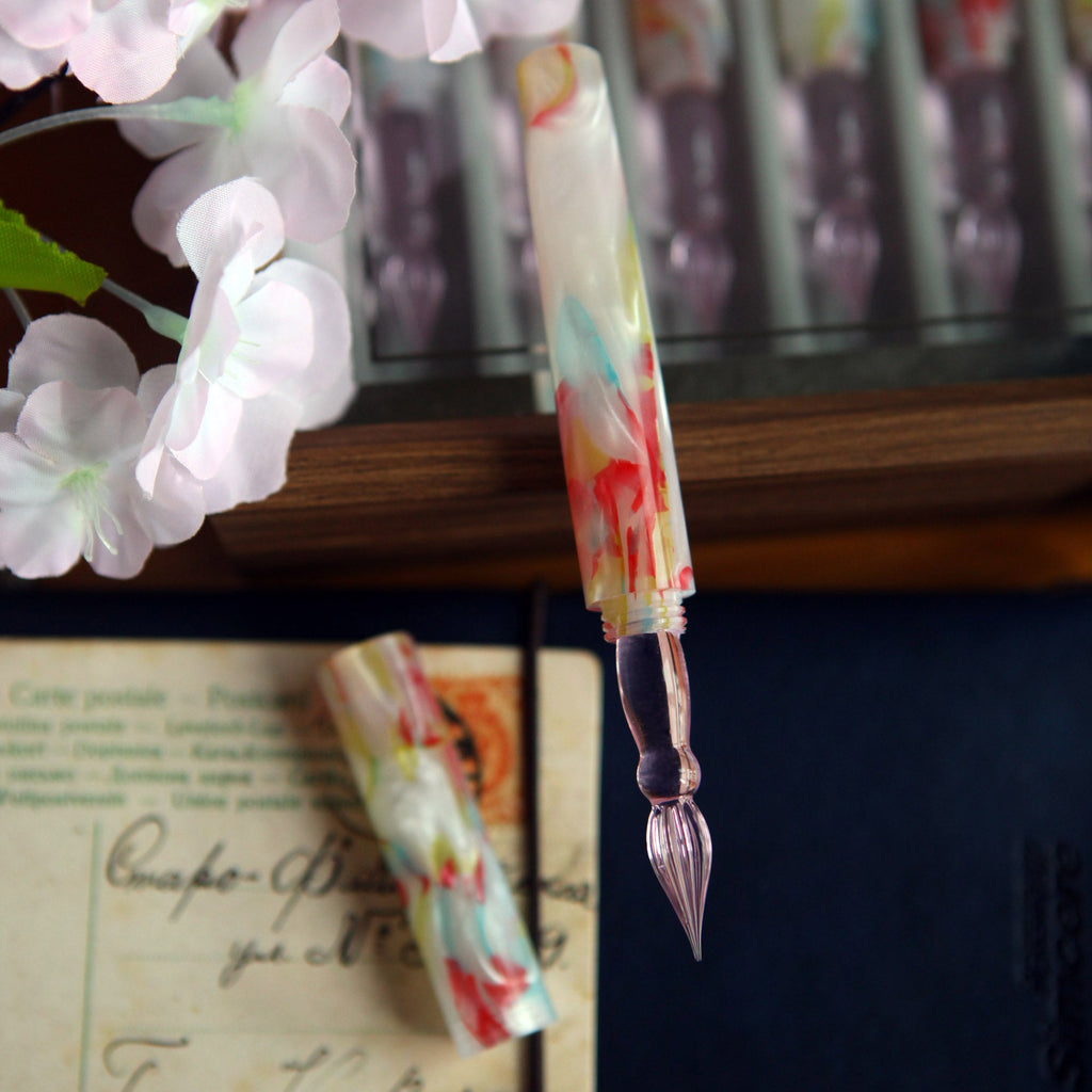 SeventyTwo Glass Dip Pen with Multicolor Resin Handle - SeventyTwo