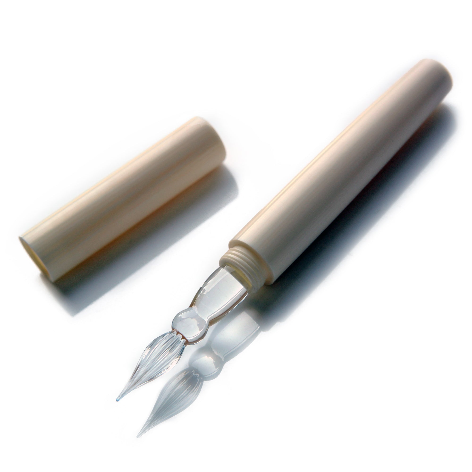 SeventyTwo Handmade Glass Dip Pen, Ivory White, Fine Point, Classic Style for Calligraphy and Art (Ivory White) - SeventyTwo