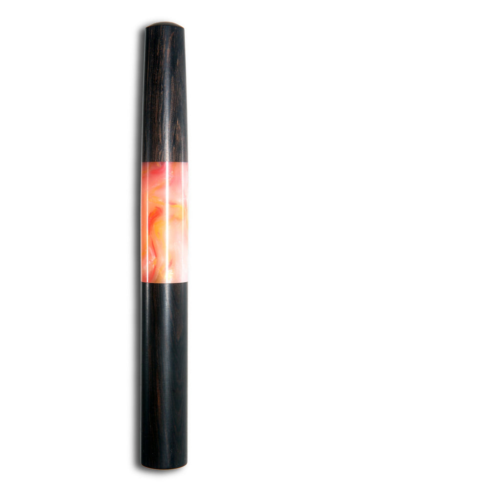 SeventyTwo Handmade Glass Dip Pen with Wood Handle, Black and Pink Coral Design, Calligraphy Writing Pen with Cap (Black - Pink) - SeventyTwo