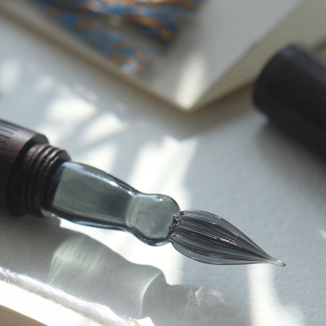 SeventyTwo Handmade Handcrafted Glass Dip Pen — Black Sandalwood - SeventyTwo