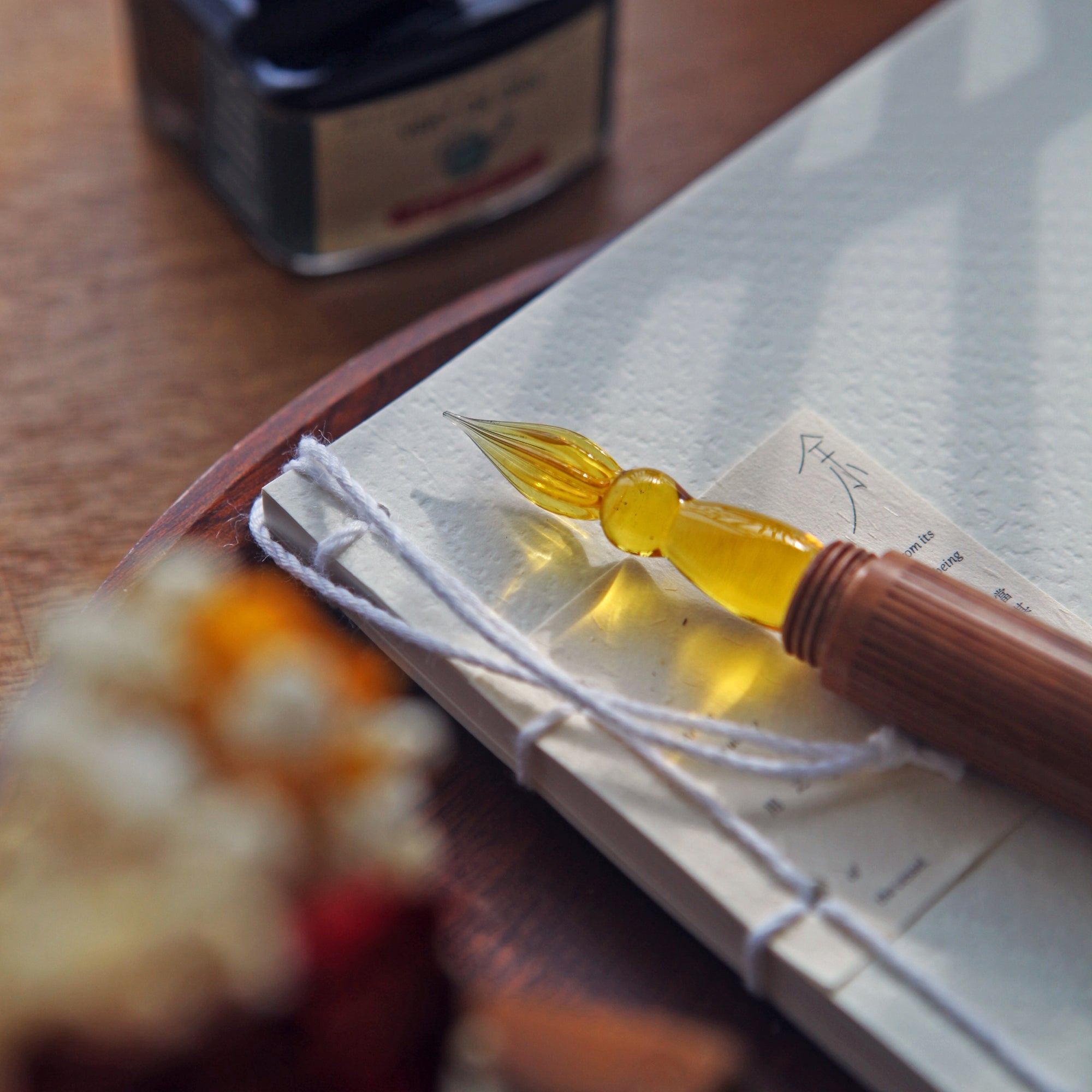 SeventyTwo Handmade Handcrafted Glass Dip Pen — Brown Rosewood - SeventyTwo