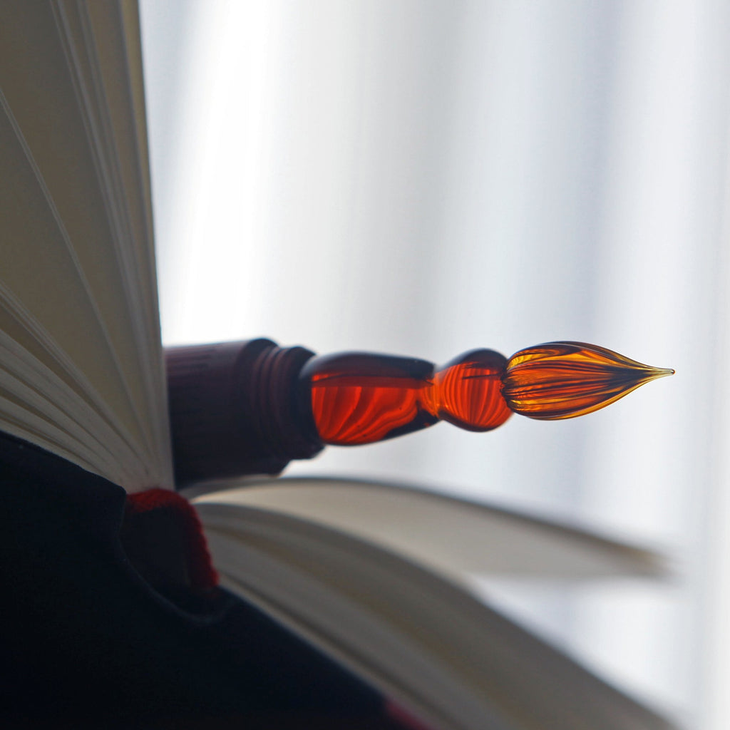 SeventyTwo Handmade Handcrafted Glass Dip Pen — Red African Padauk - SeventyTwo