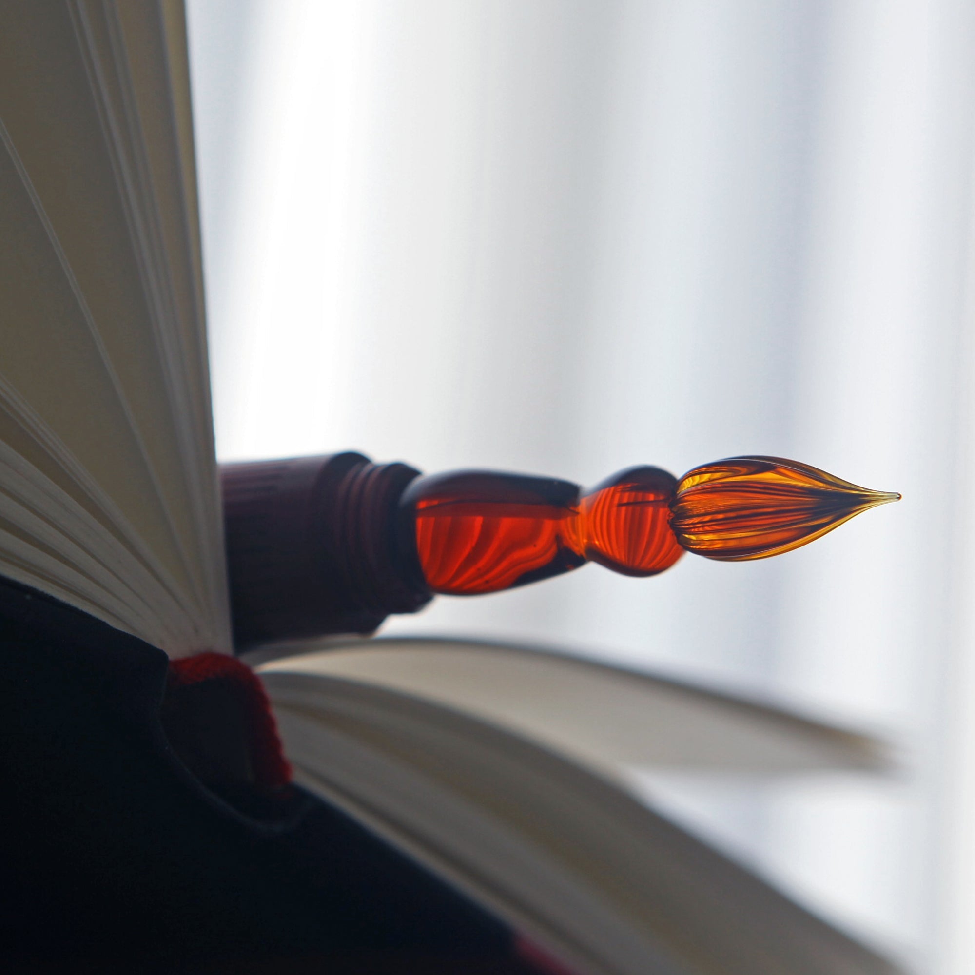 SeventyTwo Handmade Handcrafted Glass Dip Pen — Red African Padauk - SeventyTwo