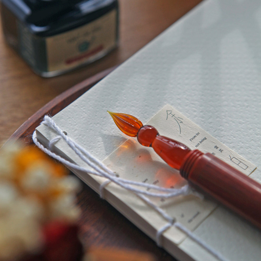 SeventyTwo Handmade Handcrafted Glass Dip Pen — Red African Padauk - SeventyTwo